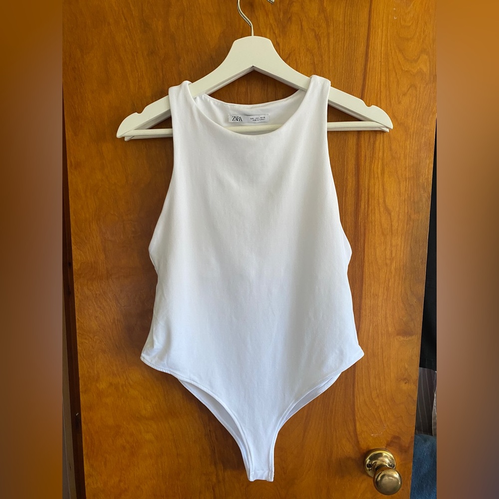Zara Halterneck Bodysuit in White